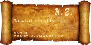 Matulai Ernella névjegykártya